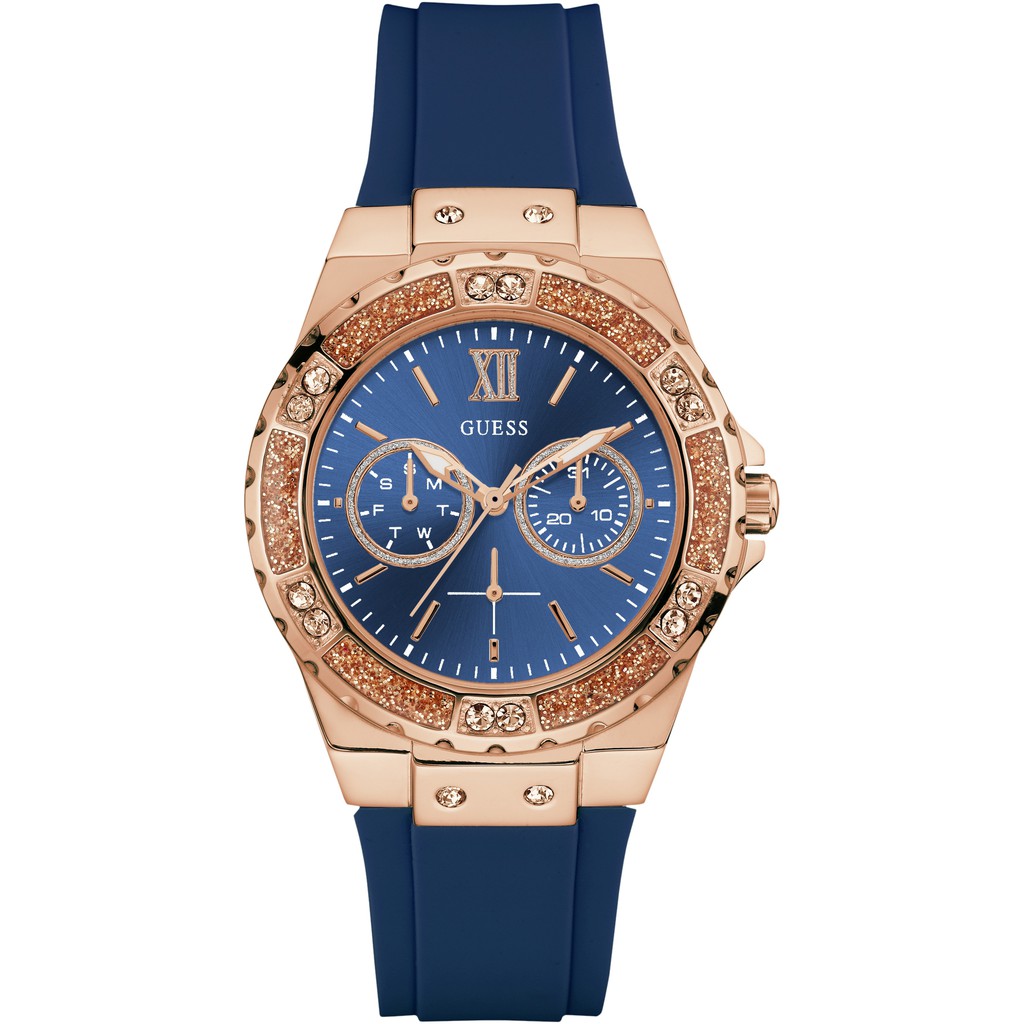 นาฬิกาข้อมือผู้หญิง Guess Limelight Blue Silicone Strap Ladies Watch