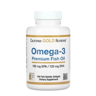 Premium Fish Oil with Omega-3 (California GOLD Nutrition) 100 Softgels