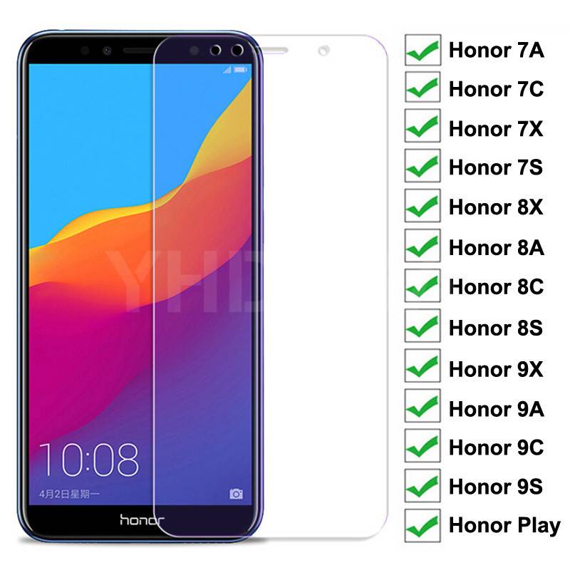 9H คลุมทั้งหมดกระจกป้องกันสําหรับ Huawei Honor 8X 8A 8C 8S กระจกนิรภัย Honor 7A 7C 7X 7S 9X 9A 9C 9S