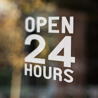 Open24Hours สติ๊กเกอร์ติดประตู กระจก ขนาด 35x49 cm