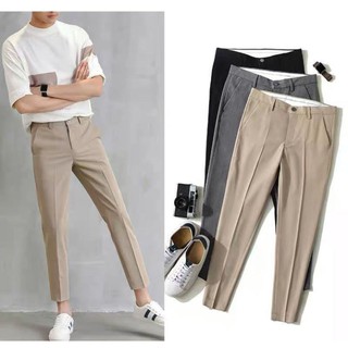 Fashion Casual Slacks Cropped Pants X201 กางเกงสแล็คชาย 5 ส่วน สไตล์เกาหลี