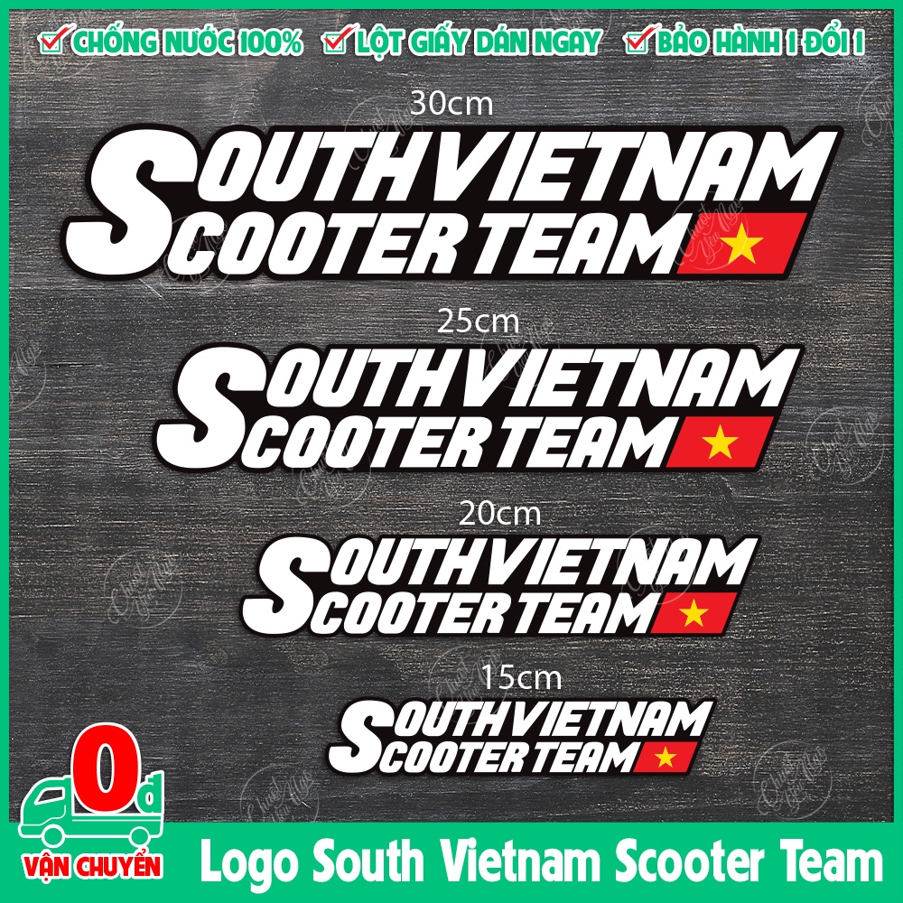 สติ๊กเกอร์โลโก้ SCOOTER ชุด 2/4 แผ่น สติ๊กเกอร์ตกแต่งมอเตอร์ไซค์ SOUTH VIETNAM SCOOTER TEAM