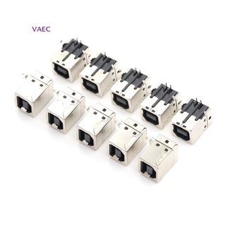 Vaec ใหม่ ซ็อกเก็ตแจ็ค PCB DIP ตัวเมีย USB Type-B 4-Pin มุมขวา 10 ชิ้น