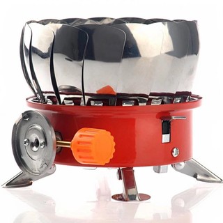 เตาแก๊สพกพาเดินป่าแคมป์ปิ้ง Portable Folding Lotus Style Windproof Camping Stove Butane Gas Stove