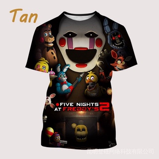 ใหม่ เสื้อยืด ลายอนิเมะ FNAF 3D FNAF Five Nights at FNAF แฟชั่นฤดูร้อน สําหรับผู้ชาย CGZF