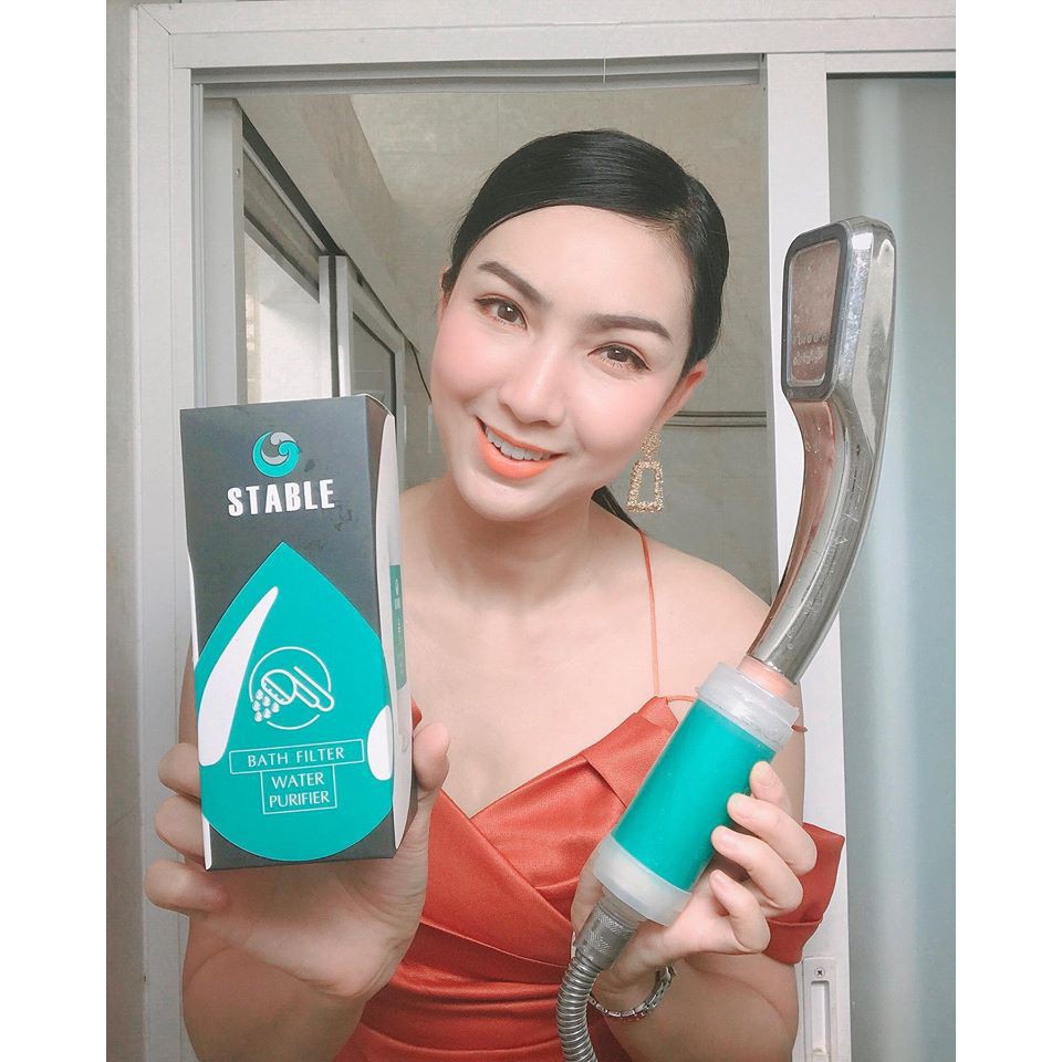 (ดีที่สุด)เครื่องกรองน้ำอาบฝักบัว STABLE Bath Filter Water กรองสื่งสกปรก แก้ไขปัญหาผิว (Nobox)