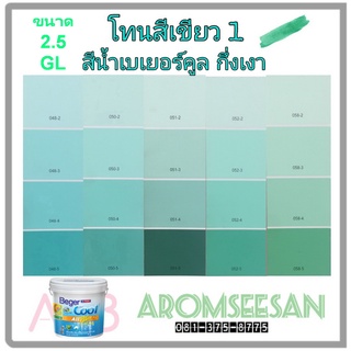 สีน้ำเบเยอร์คูล ออลพลัส ซูเปอร์เซรามิกชิลด์ กึ่งเงา สีเช็ดได้ สีทนร้อน เกรด 10 ปี โทนสีเขียว ชุดที่ 1 ขนาด 9.46 ลิตร