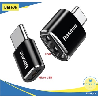 [ถูกแท้/ส่งเร็วมาก🇹🇭]Baseus OTG หัวแปลง Adapter TYPE C Male to USB &amp; Micro Female อะแดปเตอร์ อแดปเตอร์ 2.4A