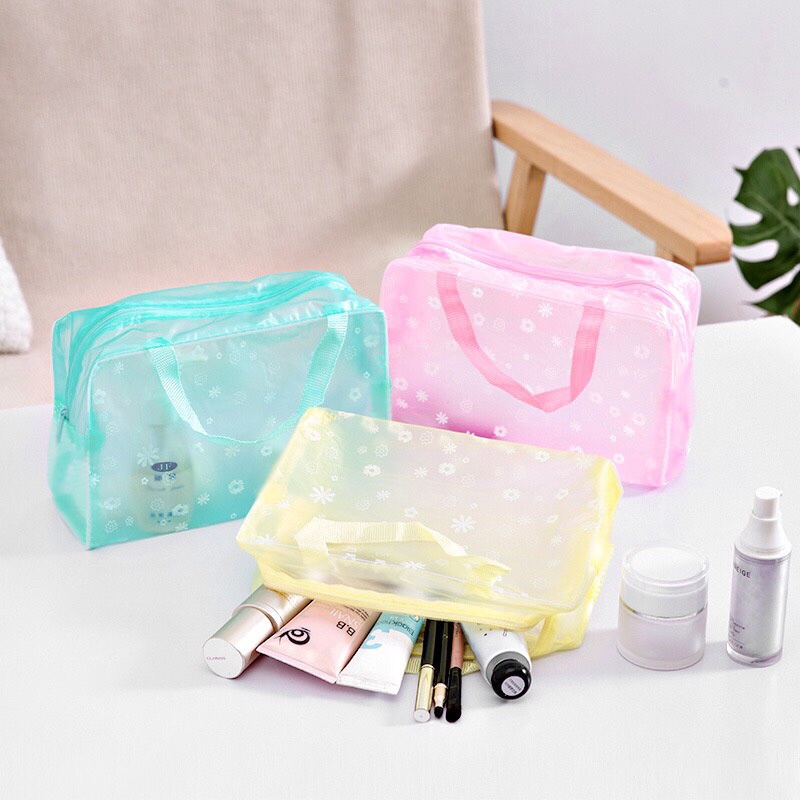 กระเป๋า PVC กันน้ำได้ ใส่ของ ใส่เที่ยว ปิกนิก ใส่เครื่องสำอาง พกพาง่าย สะดวกต่อการใข้งาน สีพาสเทลสวยๆ