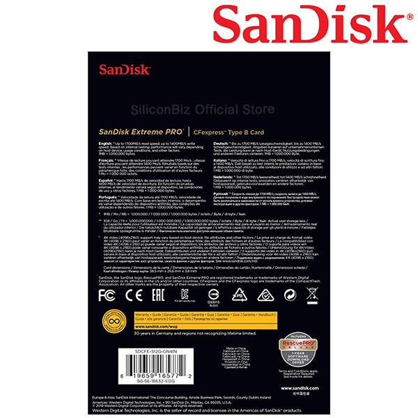 SanDisk Extreme PRO CFexpress Card Type B 256GB (SDCFE-256G-GN4NN)  อุปกรณ์จัดเก็บข้อมูล เมมโมรี่การ์ด แซนดิส Synnex | Shopee Thailand