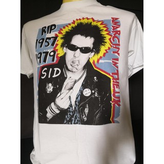 ราคาระเบิดเสื้อวงนำเข้า Rip Sid Vicious Sex Pistols Anarchy in The UK Punk Rock Hardcore Retro Style Vintage T-Shirtรหัส