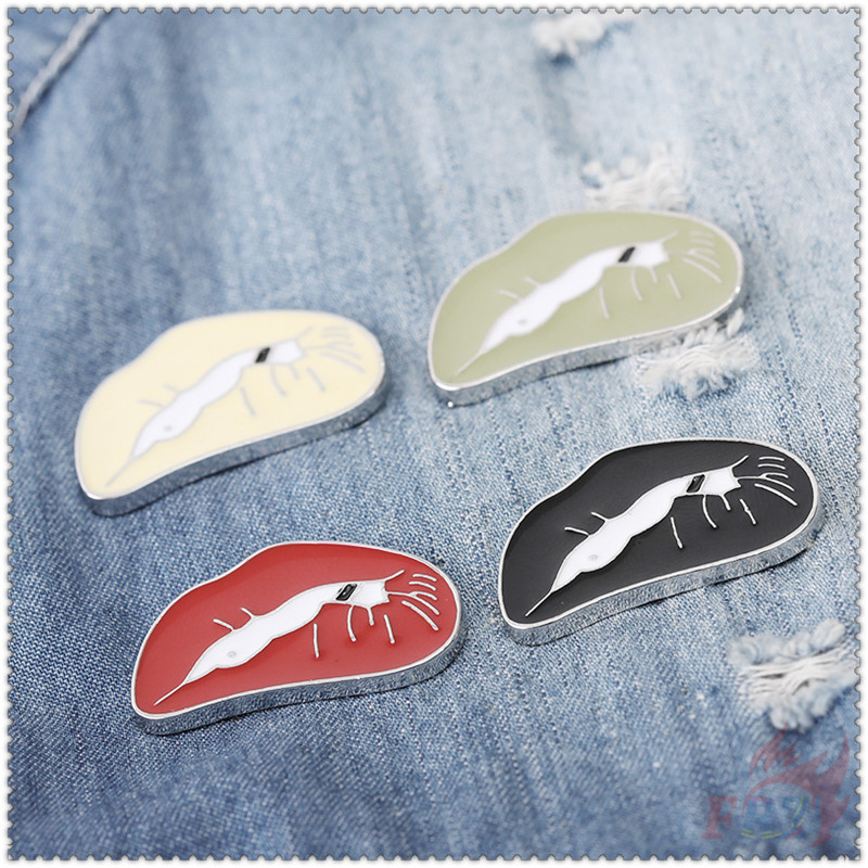 เข็มกลัดติดริมฝีปาก 1 ชิ้นแฟชั่น Doodle เคลือบ Pins กระเป๋าเป้สะพายหลังปุ่มเข็มกลัด (4 สี)