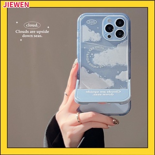 เคสไอโฟน 13 Case สำหรับ Iphone 11 12 13 Pro Max เคสไอโฟน X Xs Max Xr 7 8 Plus จุดยืนที่ซ่อนอยู่ ลายเมฆ