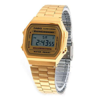 (ขายดีอันดับ 1) Casio รุ่น A168WGA9W นาฬิกาสำหรับผู้ชายและผู้หญิง สายสแตนเลสสีทอง ดีไซน์วินเทจสุดฮิตประกัน CMG 1 ปีเต็ม