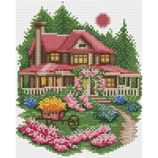 บ้านซุ้มดอกไม้ 1 (40-Q) ชุดปักครอสติช ภิญญ์ ,Cross Stitch Kit Pinn (Pre Order) 5.0