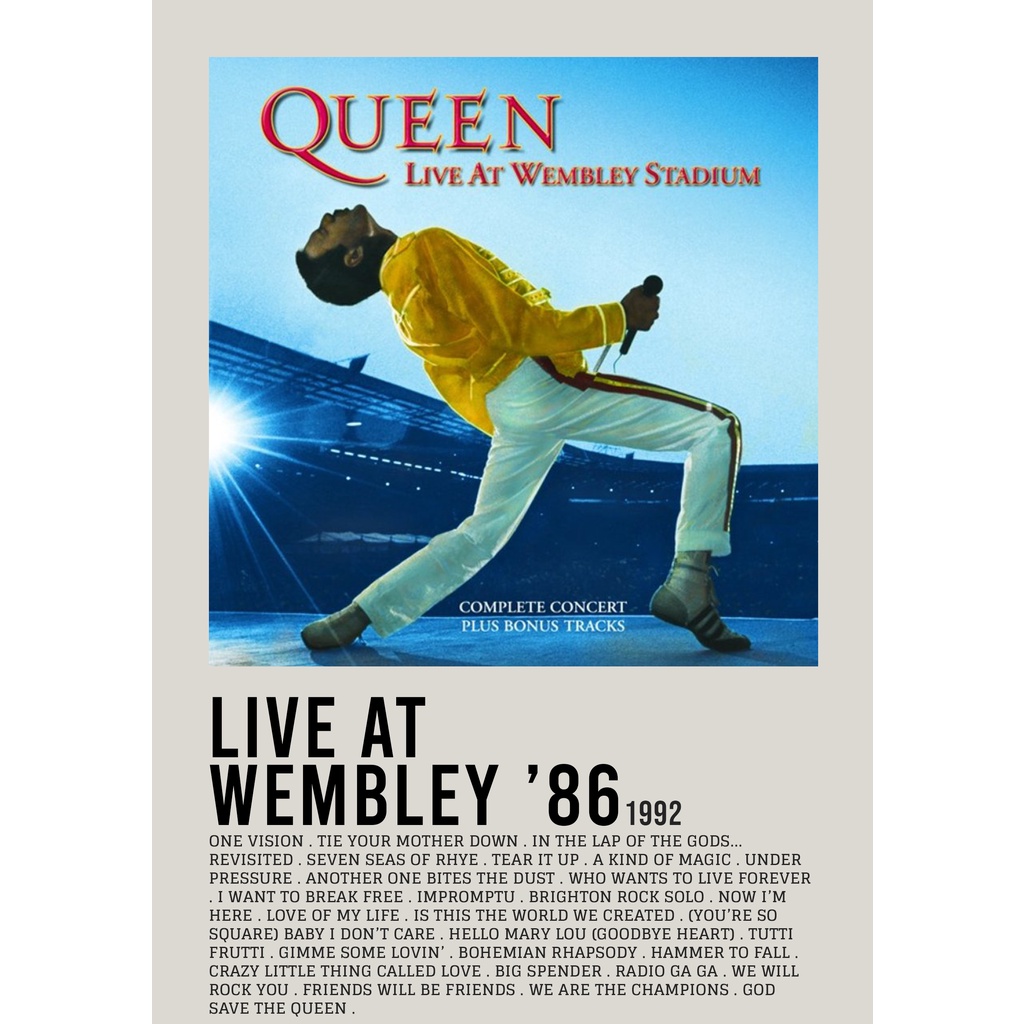 โปสเตอร์ปกอัลบั้ม Live ที่ Wembley 86 โดย queen สําหรับ Room/Barber Gym