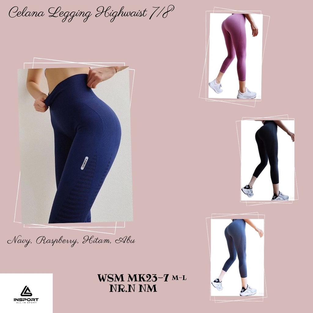INSPORT LEGGING SPORT WSM MK23-7 นําเข้ากางเกงกีฬากางเกงยิมผู้หญิง
