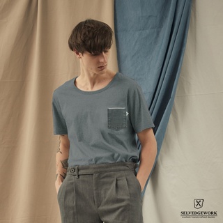 Selvedgework-เสื้อยืดผู้ชาย-Selvedge Pocket Tee  – Grey