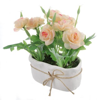 กุหลาบสีส้มในกระถางทรงรี ARTIFICIAL ROSE IN OVAL POT ORANGE