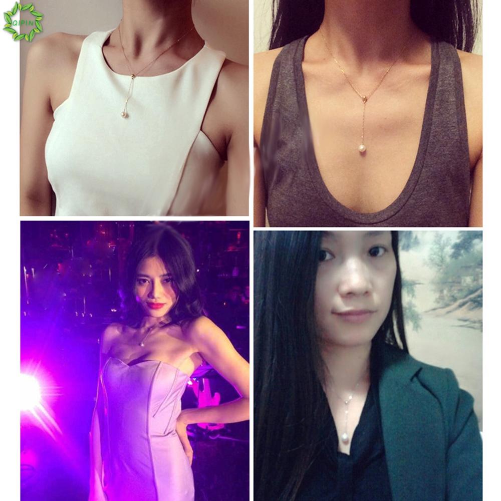 [ cod/ qipin ] สร้อยคอจี้ไข่มุกสไตล์เกาหลี