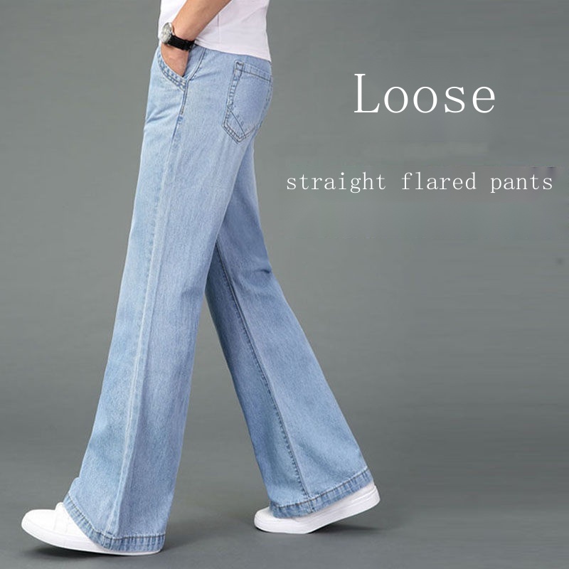 Seluar Flared Seluar Jeans Longgar Baru Lelaki S Pinggang Tinggi Micro ...