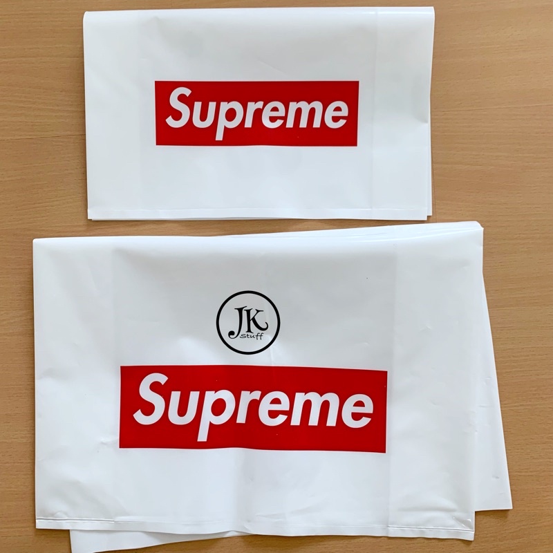 🔥พร้อมส่ง🔥Used Supreme Box Logo Plastic Shopping Bag ถุงซูพรีมผ่านการใช้สภาพดีของแท้💯จากช็อป