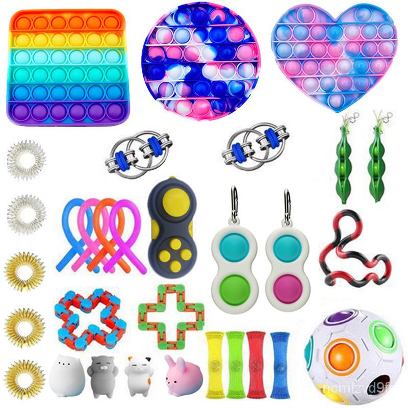 25PCS Package Fidget Sensory Toy Set Noodle Rope Anti-Stress Set Vent ...
