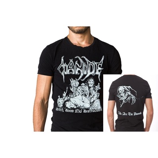 ผ้าฝ้ายแท้เสื้อยืด พิมพ์ลายอัลบั้ม Cianide Death Doom And Destruction 1997 100%S-5XL