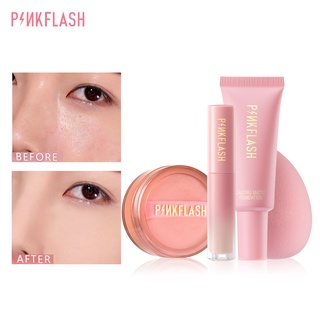 Pinkflash ชุดเครื่องสำอาง แป้งฝุ่น ควบคุมความมัน กันน้ำ ติดทนนาน 4 ชิ้น