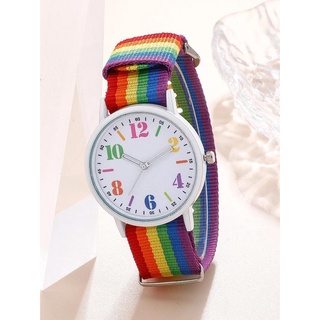 &gt;&gt;พร้อมส่ง&lt;&lt;นาฬิกาแฟชั่นสายรุ้ง และ สายเชือกสีรุ้ง น่ารักสดใส