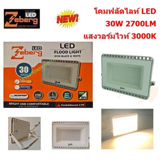 Zeberg โคมฟลัดไลท์แอลอีดี ECO IRON BODY WHITE 30 วัตต์ วอร์มไวท์