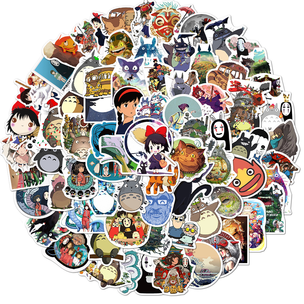 สติ๊กเกอร์ลายการ์ตูน Hayao Miyazaki กันน้ํา 100 ชิ้น