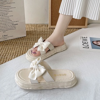 🔥รองเท้าแตะแฟชั่น, การออกแบบโบว์ที่สง่างาม รุ่นเปิดเท้า สูง3.5cm Size 35-40💕