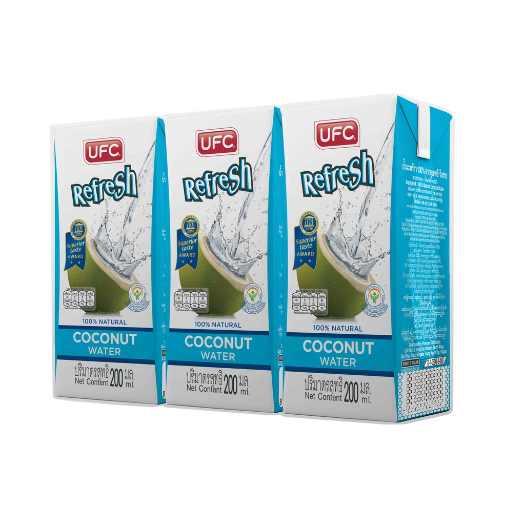 UFC Refresh ยูเอฟซี รีเฟรช น้ำมะพร้าว 200 มล. (แพ็ค 3)