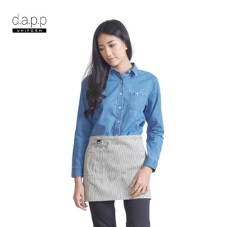 dapp Uniform ผ้ากันเปื้อน ลายริ้ว ครึ่งตัว Chelsea Stripe Waist Apron สีขาว(APNW1005)