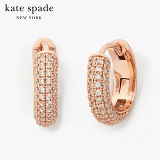 KATE SPADE NEW YORK BRILLIANT STATEMENTS PAVÉ MINI HUGGIES WBRUH996 ต่างหู