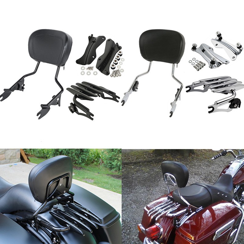 รถจักรยานยนต์ที่ถอดออกได้พนักพิง back rest Sissy Bar กระเป๋าเดินทางสําหรับ Harley davidson Touring Road King Street Glide Road electra ultra Glide CVO FLTRXS 2009-2025