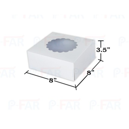 กล่องเค้กแม็ค 1 ปอนด์ ขนาด 8x8x3.5 นิ้ว (50 ใบ) INH109