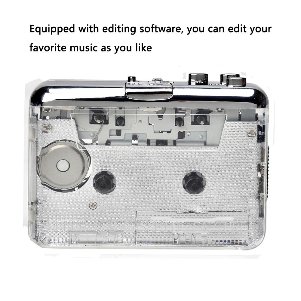 Cassette Player Portable Tape Recorder To Mp3 Full Transparent Shell
