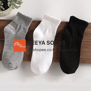 ถุงเท้าข้อกลาง นักเรียน สไตล์ไทย ถุงเท้าข้อยาว ข้อกลาง ส่งจากไทย reeyasocks