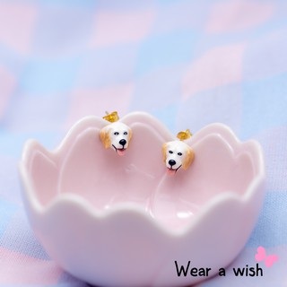 Earrings / ต่างหู : Golden Retriever (White) / โกลเด้น รีทรีฟเวอร์ สีขาว