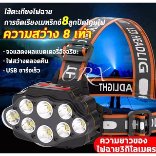 พร้อมส่ง ไฟฉายคาดหัวLed ไฟคาดหัว 8 LED ไฟฉายคาดหัว ส่องไกลถึง3KM ไฟฉาย ไฟฉายแรงสูง อุปกรณ์ ไฟฉายคาดหัวแรงสูง ไฟคาดหัว