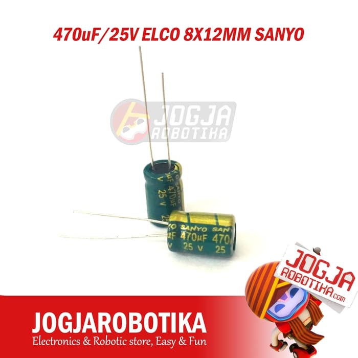 470uF/25V ELCO 8X12MM SANYO ELCO 470uF 25V