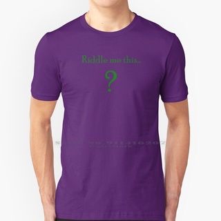 เสื้อยืดผ้าฝ้ายพิมพ์ลายคลาสสิก เสื้อยืด ผ้าฝ้ายแท้ 100% พิมพ์ลายอัศวิน The Riddler Rises Villains Joker Riddler The Ridd