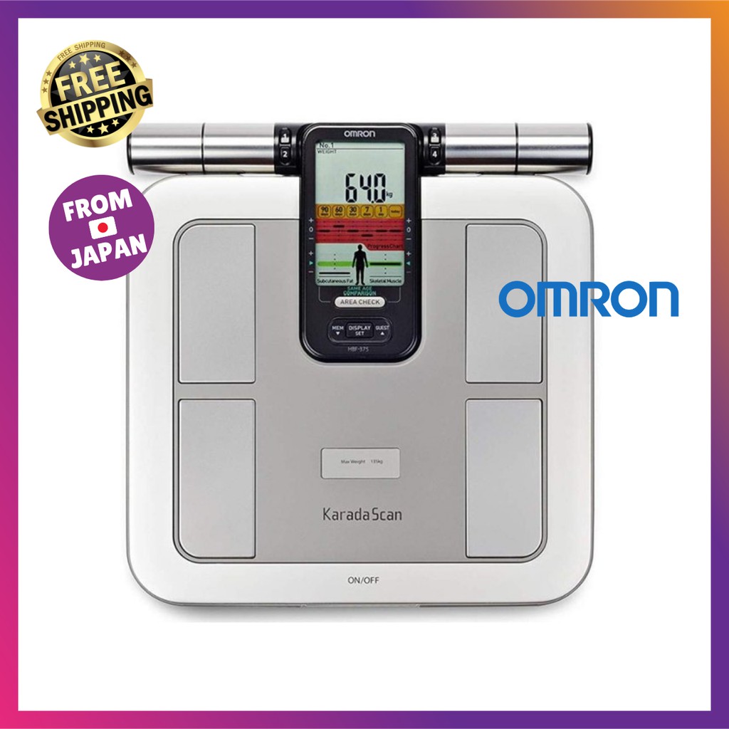OMRON เครื่องชั่งน้ำหนัก วิเคราะห์ไขมัน รุ่น Body Scan HBF-375 มีกราฟ วัดทั้งมือและเท้า