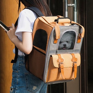 [HOMYL1] Pet Dog Cat Carrier Backpack Soft Breathable Outdoor Carry Bag Holder