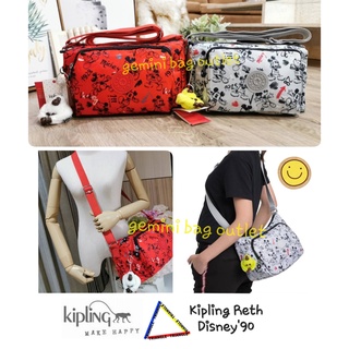 ส่งฟรีไม่ใช่โค๊ด !! ของแท้ ▪️พร้อมส่งค่ะ 10.5 นิ้ว ▪️🐒 KIPLING RETH DISNEY90 CROSSBODY BAG