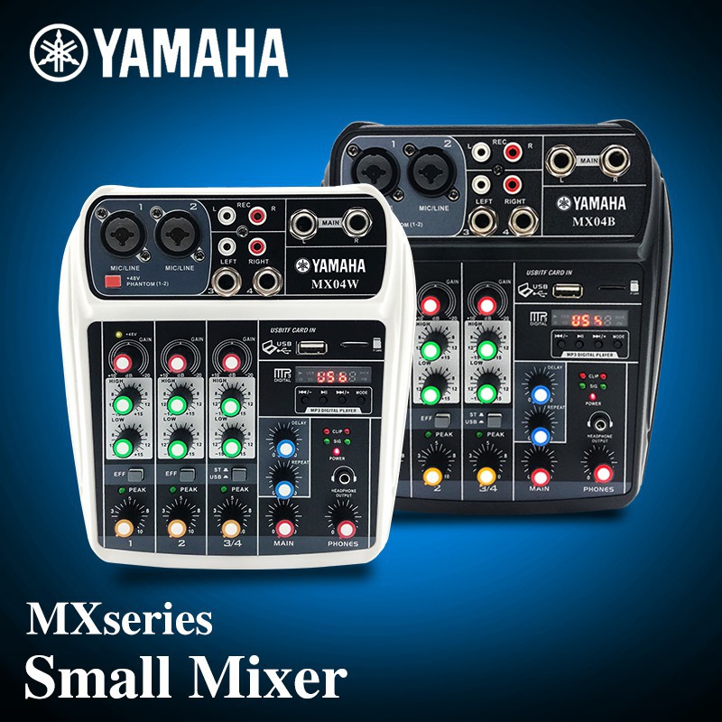 ❏YAMAHA MX04B Audio Mixer 4 Channels Mini Musical Multifunctional PC Interface Mixing Console DJ Buil