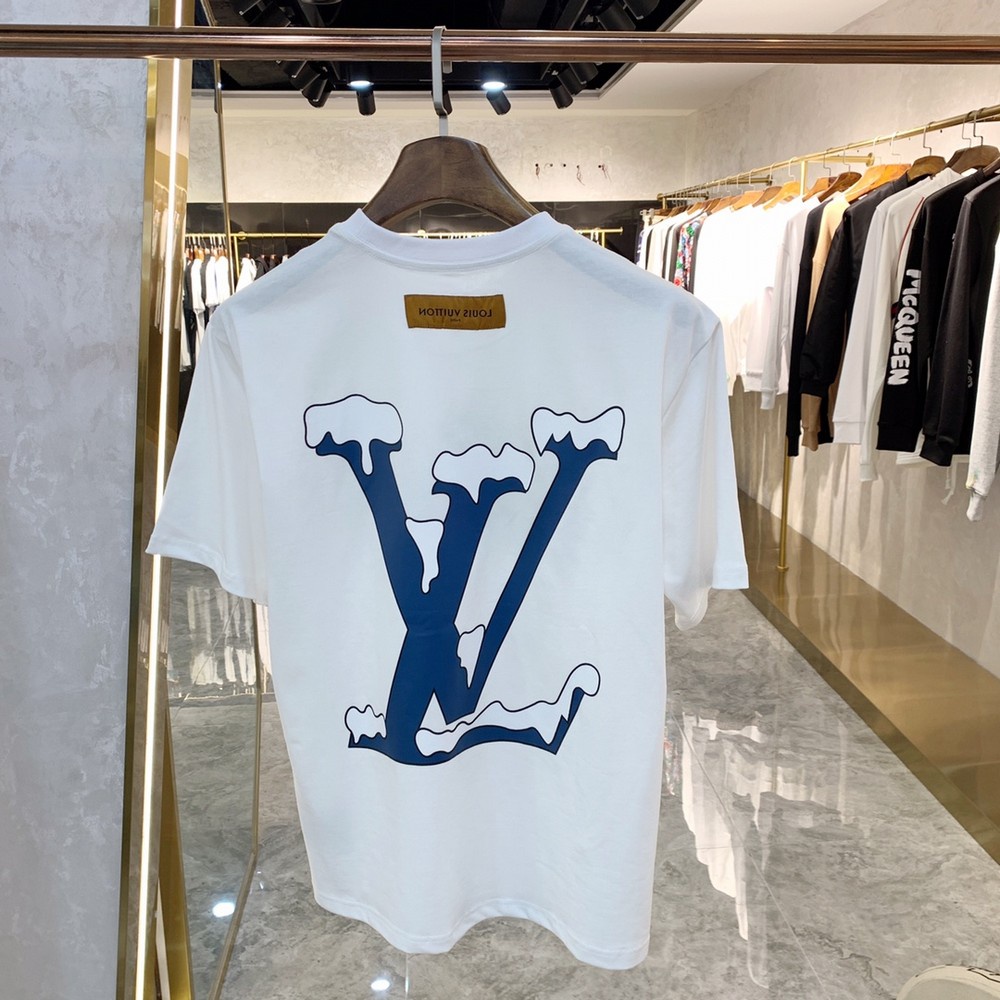 2313b ใหม่ เสื้อยืดคอกลม แขนสั้น พิมพ์ลายโลโก้ตัวอักษร เกล็ดหิมะ หน้า หลัง สร้างสรรค์ เหมาะกับฤดูใบไ