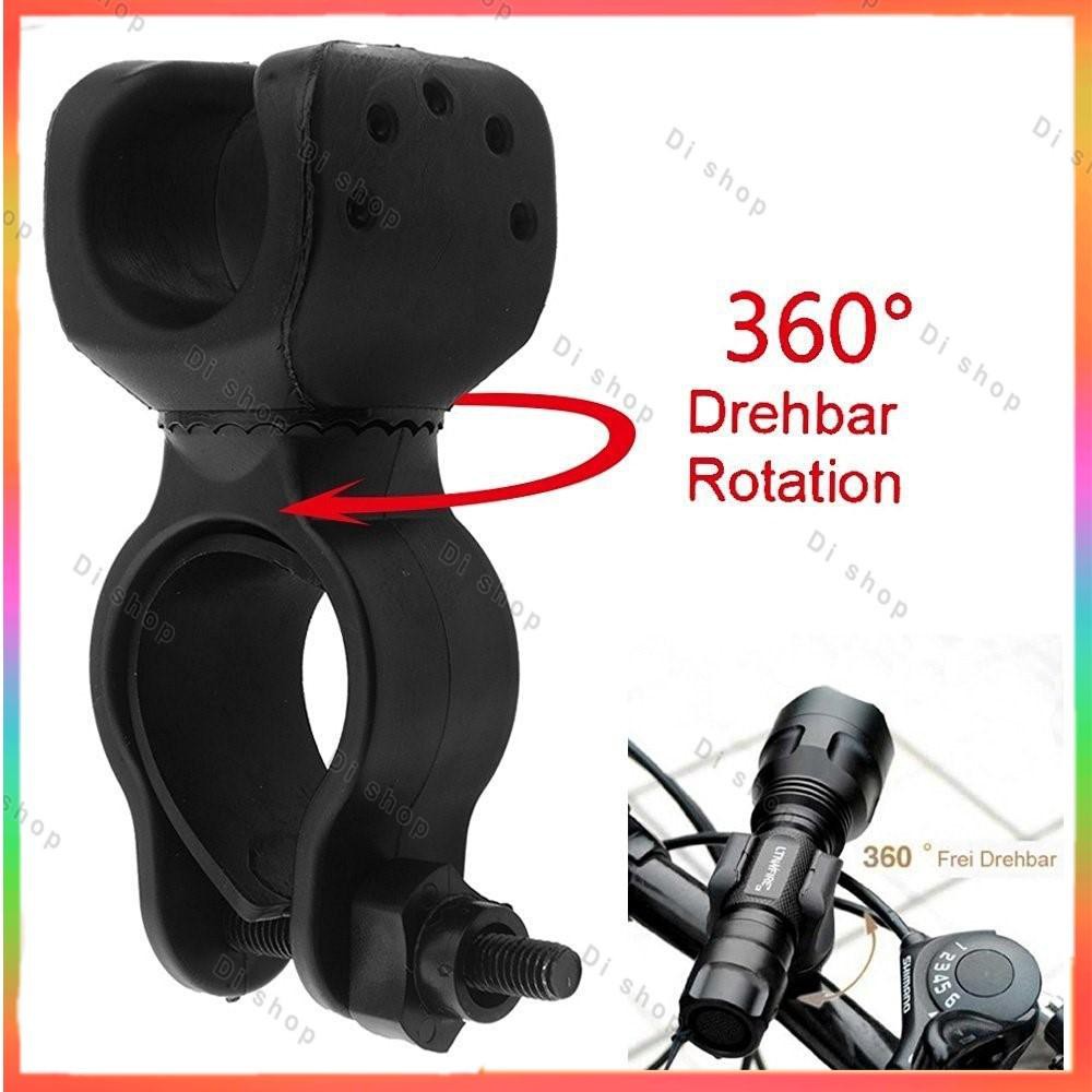 Bicycle Bike Flashlight LED Torch Mount Holder Cycling Clip Clamp-Black